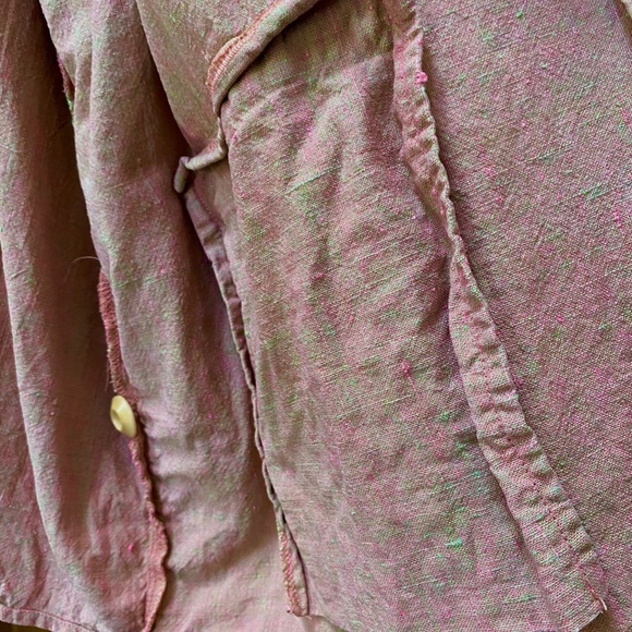 VINTAGE Flax Journey's Jacket 100% Linen in Bazooka sz L - Picture 6 of 9